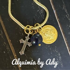 Alquimia Gold and Blue Necklace
